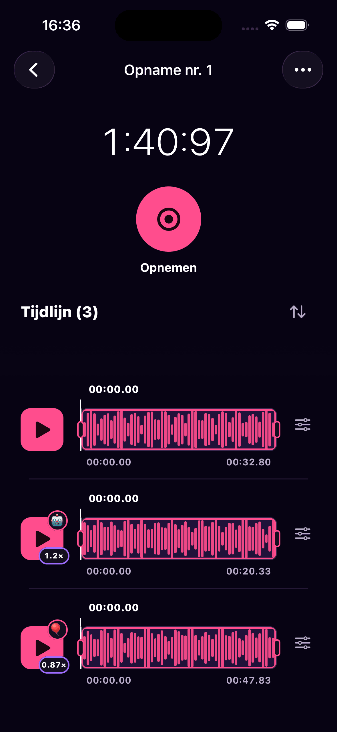 Nederlandse multi-clip audio-editor van Mic O Phone
