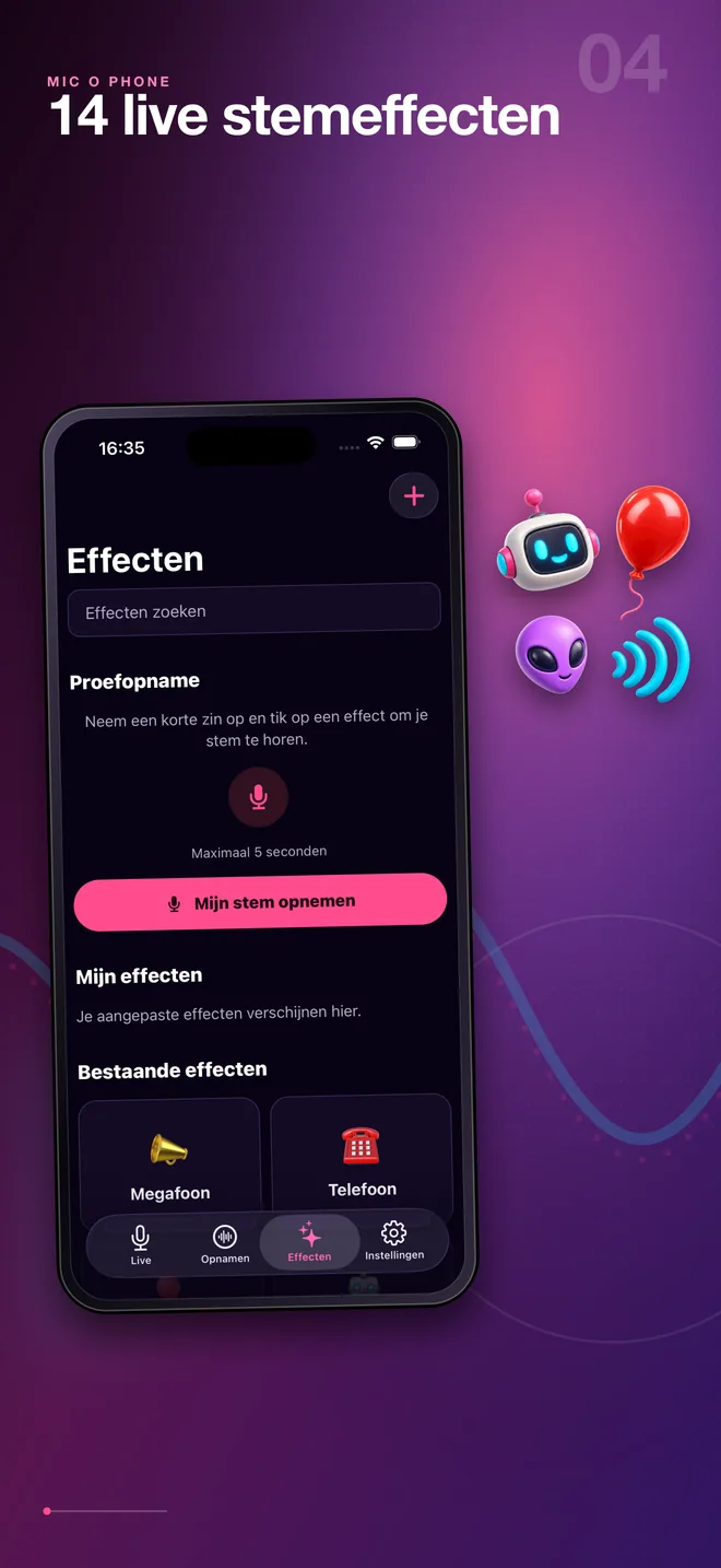 Nederlandse stemeffectenbibliotheek van Mic O Phone